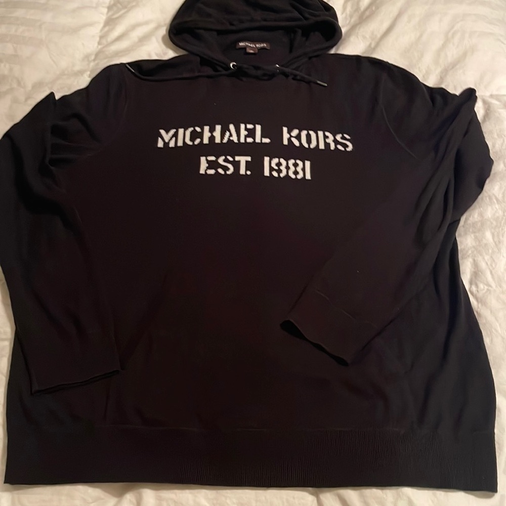 Michael Kors herritage logo print hoodie black